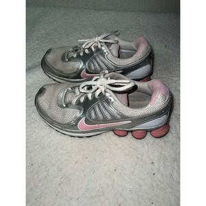 Nike Shox Quality Kids Running Shoes Silver Pink 398425-100 Size 6Y